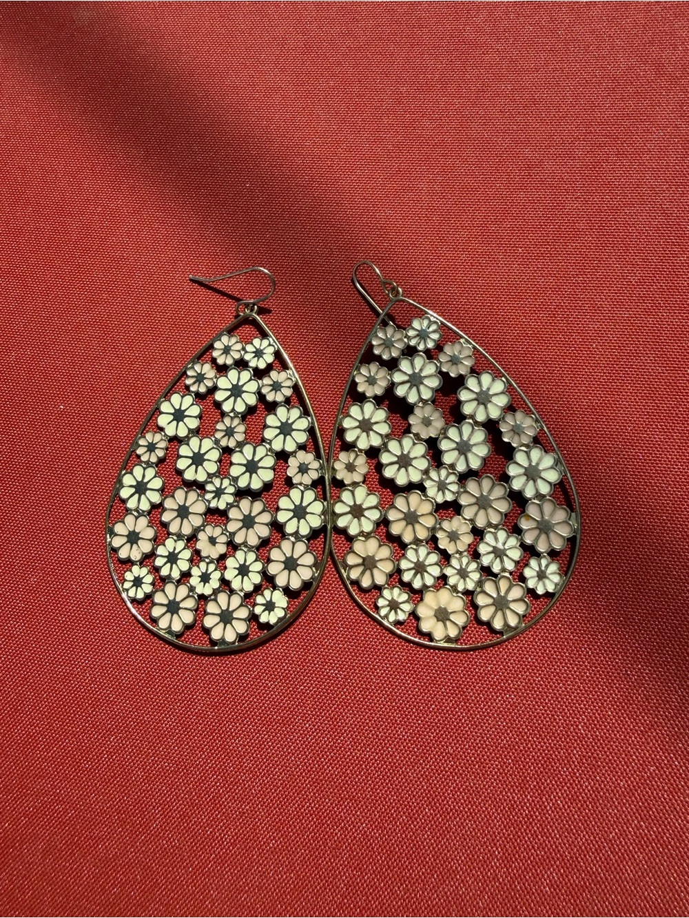Floral Filigree Teardrop Earrings